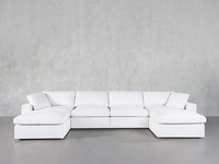 Neue Aktion: Modulares Wohnzimmer-Sofa aus Leinenstoff, Wolkensofa-Bett, Chaiselongue, Modulares Ecksofa