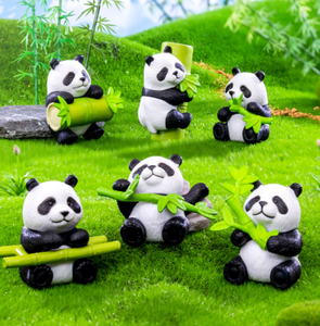 Giocattoli Promozionali per Bambini, Figurine di Animali Selvatici dello <span class=keywords><strong>Zoo</strong></span>, Panda che Mangia Bambù, Miniature in Plastica PVC per Portachiavi e Decorazioni da Giardino Fai-da-Te - Product Image 3