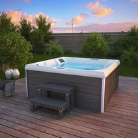 Bain à remous en acrylique de luxe pour 6 personnes Bain d'hydromassage Jet Overflow Garden Gazebo Whirlpool Baignoire de massage Prix 2m de longueur