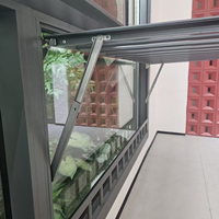 Fenêtre coulissante horizontale antivol en alliage d'aluminium avec verre Low-E à isolation thermique pour projets hôteliers, cuisines, salons et écoles