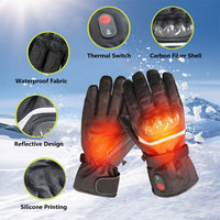 Gants de course moto chauffants électriques d'hiver en fibre de carbone avec protection des doigts, essuie-glace, 3 vitesses, coupe-vent, imperméables, compatibles écran tactile, unisexe