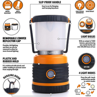 Batterie externe portable 4400mAh, lampe de camping LED et lanterne de camping rechargeable par USB 1000 lumens pour la randonnée en plein air et le camping