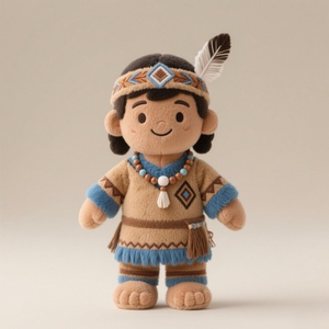 Tùy Chỉnh <span class=keywords><strong>Native</strong></span> <span class=keywords><strong>American</strong></span> Tribal Búp Bê Sang Trọng Đồ Chơi Mềm Mại Với Thêu Chi Tiết Cho Văn Hóa Trang Trí Và Quà Tặng - Product Image 1
