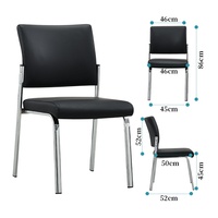 Chaise de conférence empilable en métal rembourrée en PU de qualité supérieure avec cadre métallique pour auditorium, église, théâtre et bureau
