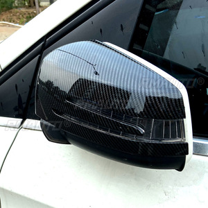 ฝาครอบกระจกมองหลังรถยนต์สีดำมันวาว/คาร์บอนมองสำหรับ Mercedes-Benz C-Class CLA GLA W176 C117 X156 W204แต่งรถ W212 - Product Image 5