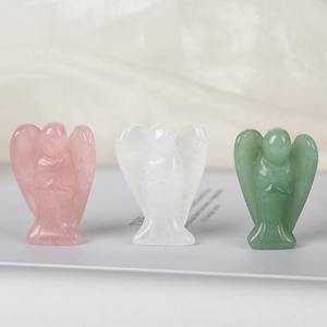 Ornamenti di <span class=keywords><strong>giada</strong></span> cristalli avventurina pietre preziose 1.5 pollici angelo intaglio decorazione artigianale - Product Image 2