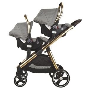 Bán Buôn Châu Âu Đôi Trẻ Sơ Sinh Giỏ Có Thể Gập Lại 3 Trong 1 Twin Baby Stroller - Product Image 4