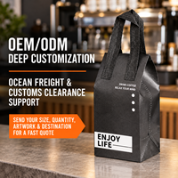 Sac isotherme non tissé pour café à emporter avec doublure en aluminium, impression personnalisée pour commandes de cafés et de boissons