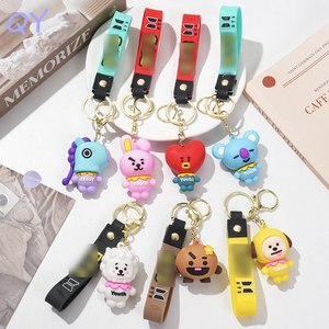QY K-pop Keychain Silicone Gel Plastic Idol Bag <b>Charm</b> Metal Ring <b>Keyring</b> With Wrist Strap pendant accessory - Product Image 1