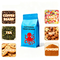 Sacs Doypack personnalisés avec valves, fond plat, étanches à l'humidité, qualité alimentaire, pour emballage café et thé (taille et logo personnalisables)