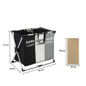 Panier à <span class=keywords><strong>linge</strong></span> pliable et durable en tissu Oxford, lavable, avec 3 sections, pour <span class=keywords><strong>salle</strong></span> <span class=keywords><strong>de</strong></span> <span class=keywords><strong>bain</strong></span>, chambre et <span class=keywords><strong>rangement</strong></span> domestique - Product Image 5