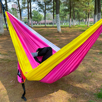 Hamac double pliable en nylon, équipement de camping en plein air, balançoire sensorielle portable, capacité de 150 kg, toutes saisons, 1-2 personnes