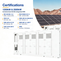 Système de stockage de batteries LiFePO4 intégré AC/DC conteneurisé 1250 kW 2612 kWh 2500 kW 5225 kWh