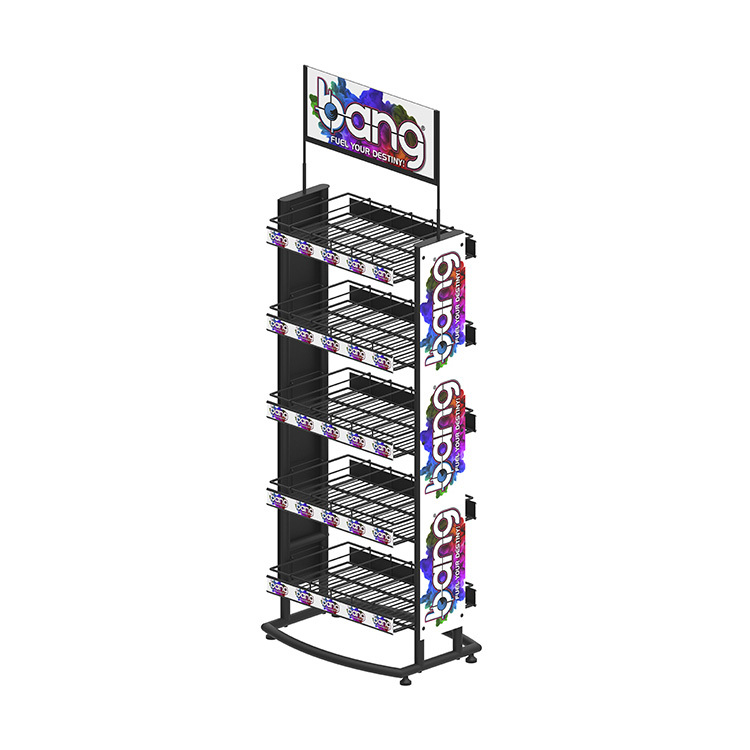 Apache Custom Powder Coated Metal Wire Display Rack for Beverages Bottles or Beer Cans for Supermarkets or Liquor Stores — view 3