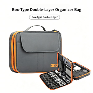 Shockproof Box-Type Double Layer Zipper Closure Electronics Organizer <b>Bag</b> Portable Tech Storage Case <b>for</b> Travel Business Trip - Product Image 5