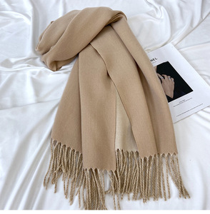 Kreator fesyen musim dingin wol Premium syal kasmir berumbai nyaman untuk cuaca dingin - Product Image 2