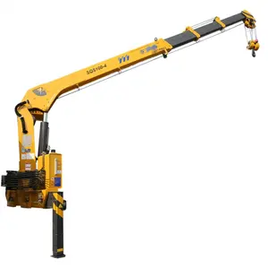 High performance SQS100-4 mini 4 ton flatbed truck mounted crane cheap price sale