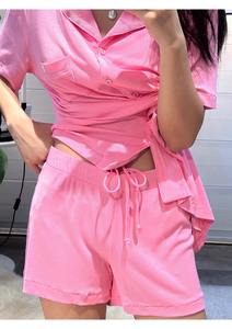 Damen Sommer Kurzarm-Pyjama Schlafanzug mit Paspelierung Maßgefertigte Modal-Pyjamas Loungewear Damen-<span class=keywords><strong>Sets</strong></span> Nachtwäsche Damen-Nachthemd - Product Image 5