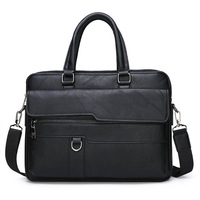 Sac à main en cuir souple pour hommes, sacoche étanche pour ordinateur portable d'affaires de haute qualité