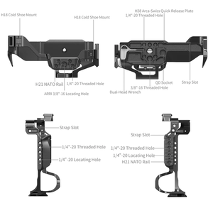 สำหรับ smallrig กรงสำหรับ <span class=keywords><strong>Panasonic</strong></span> <span class=keywords><strong>Lumix</strong></span> <span class=keywords><strong>S1R</strong></span> i/ S5 II / S5 iix/ G9 II กับ DMW-BG1/DMW-BG2ยึดแบตเตอรี่ ARCA-Swiss PLATE 5147 - Product Image 4