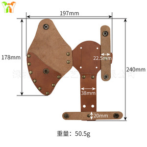 Funda protectora para hacha de exterior en stock, cubierta para hoja de hacha de tala, soporte para cintura, cuero genuino, martillo y hacha integrados - Product Image 3