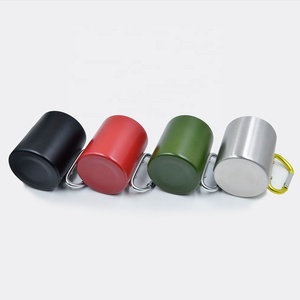 Tasse à café de voyage à Sublimation en acier inoxydable avec poignée à <span class=keywords><strong>mousqueton</strong></span>, tasse de Camping à <span class=keywords><strong>Double</strong></span> paroi pour les voyages en plein air - Product Image 2