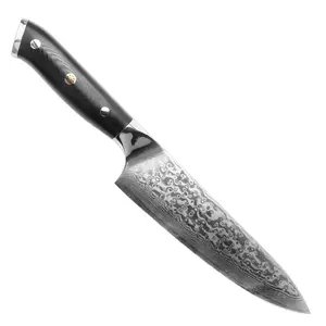 6PCS 67 परतों दमिश्क इस्पात महाराज Nakiri उपयोगिता कतरन Bonning G10 के साथ चाकू रसोई के चाकू सेट संभाल