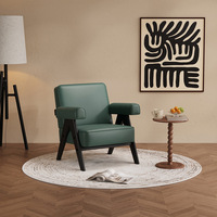 Fauteuil individuel style Wabi-sabi en tissu anti-griffures pour salon, coin détente ou réception de style café