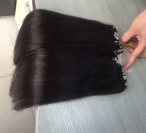 Bán Sỉ <span class=keywords><strong>30</strong></span> <span class=keywords><strong>Inch</strong></span> I Tip Straight 1b Tóc Nối Màu Đen Tự Nhiên Bán Sỉ Tóc Người Brazil Tóc Thật Nhỏ Liên Kết Tóc Nối - Product Image 2