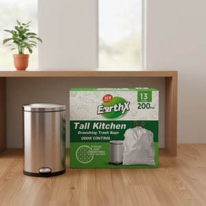 Sacchi per la Spazzatura EarthX con Cordoncino, 13 Galloni, 200 Pezzi, Controllo Odori, per Rifiuti Alimentari - Product Image 2