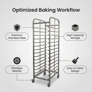 Rak Troli Roti Komersial 12 Tingkat Bahan Stainless Steel Elektrik dengan Roda untuk Pajangan Roti, Perlengkapan Hotel 220V - Product Image 4