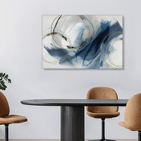 Toile d'art mural, peintures abstraites, graffiti coloré bleu fantaisie sur fond blanc, décoration d'art moderne pour salon