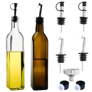 square transparent organic extra virgin olive oil glass bottle