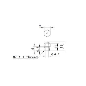 Accesorios para Impresora 3D, Máquina de Fundición Flash, <span class=keywords><strong>Boquilla</strong></span> Dreamer Wolverine <span class=keywords><strong>MK10</strong></span>, <span class=keywords><strong>Boquilla</strong></span> de Cobre, <span class=keywords><strong>Boquilla</strong></span> Roscada M7, <span class=keywords><strong>Boquilla</strong></span> de Latón - Product Image 5