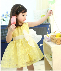 Vêtements pour enfants en gros, robe de princesse pour filles, robe de fête en dentelle sans manches avec nœud, provenant d'un fabricant chinois - Product Image 4