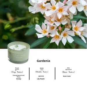 Bougie parfumée artisanale de luxe, respectueuse de l'environnement, à base de cire de soja, avec huiles essentielles et pierres précieuses, pour l'aromathérapie - Product Image 6