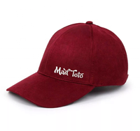 Broderie personnalisée classique Gorra Beisbol 6 panneaux couleur bordeaux uni Concevez votre propre casquette de papa en daim Chapeaux de bal structurés réglables