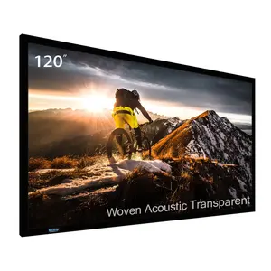 Home Theater Fixed Frame 4K / 8K Ultra HD & Active 3D Movie Projection Screen 16:9 Format 120" Diagonal, Woven Acoustic Material