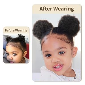 Afro Puffs <span class=keywords><strong>Chignon</strong></span> Afro Noir Naturel <span class=keywords><strong>pour</strong></span> Enfants Petit <span class=keywords><strong>Chignon</strong></span> à Cordon <span class=keywords><strong>pour</strong></span> Petites Filles <span class=keywords><strong>Postiche</strong></span> Bouclé Naturel Doux - Product Image 4