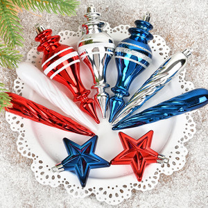 Colorful <b>PVC</b> Gourd Christmas Tree Ice <b>Strip</b> Snowflake Five-Pointed Star Hanging Pendant Set for Festive Arrangement - Product Image 1