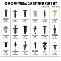 Nouvel ensemble de 435 attaches universelles pour panneaux de porte et pare-chocs de voiture, compatible avec les camions tout-terrain et les SUV, série YURAN, en boîte