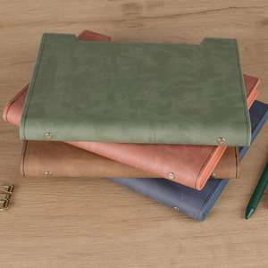PU Cover Refillable Custom Printed <b>Ring</b> <b>Binder</b> A5 Leather Journal Diary Notebook Pen Insert Position Gift Paper 80 Sheets - Product Image 1