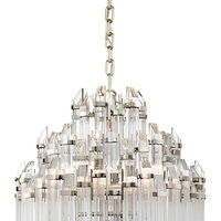Suspension Cano Lighting Chrome Ice Pillar, colonnes en verre facetté superposées, éclairage de plafond de luxe pour la maison