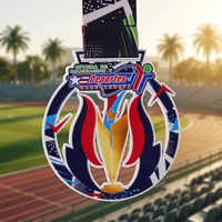 Médaille de championnat personnalisée, vente en gros d'usine, en alliage de zinc, avec relief 3D, creuse, plaquée argent et or, récompense sportive pour vainqueur