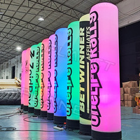 Columna inflable de alta calidad que cambia de color Pilar luminoso inflable Tubo inflable con luz LED
