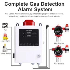 RTTPP detektor kebocoran Gas mudah terbakar tetap LEL/LPG/sisir/EX/Natural/CH4/metana Monitor Alarm konten Gas