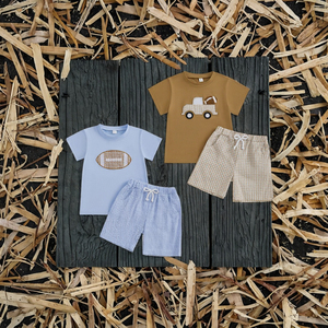 Ensemble de deux pièces pour bébé garçon, t-shirt en coton de haute qualité avec motif de football, collection automne - Product Image 3