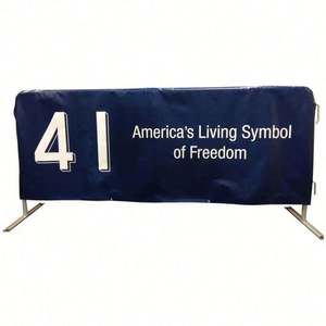 Custom Printed Barricade <b>Jackets</b> Double Sided Crowd Control Barrier Cover Crowd Control Barriers - Product Image 3
