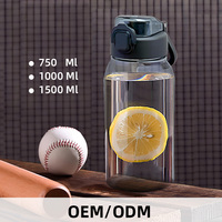Bouteille d'eau en plastique écologique 750 ml à ouverture facile avec paille, tasse multi-usage pour adultes et camping – Meilleure vente