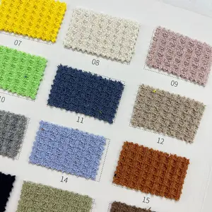 300g 100% gofres de tela de algodón color sólido texturizado tejido de punto jacquard tela de moda con capucha